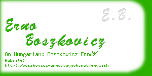 erno boszkovicz business card